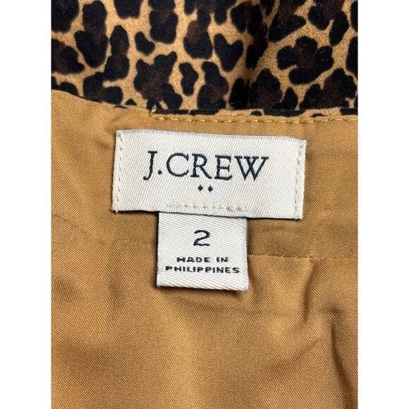 J. Crew Womens Leopard Print Pencil Skirt Size 2 - Picture 3 of 5